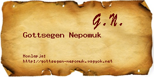 Gottsegen Nepomuk névjegykártya
